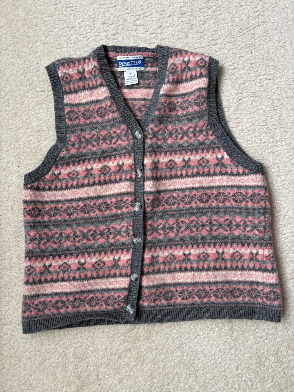 Vintage Pendleton fair isle vest sz M (feels sz S) grandmacore academia Oregon